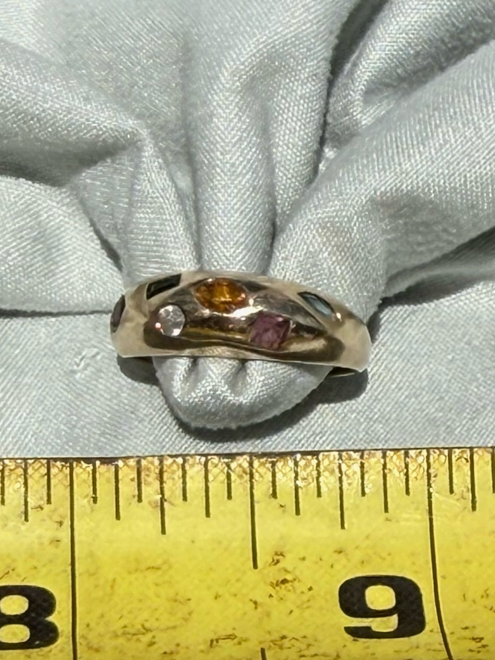 14K Gold Multi-Gem Mosaic Dome Ring - Toronto Mosaic Dôme - Picture 6 of 7